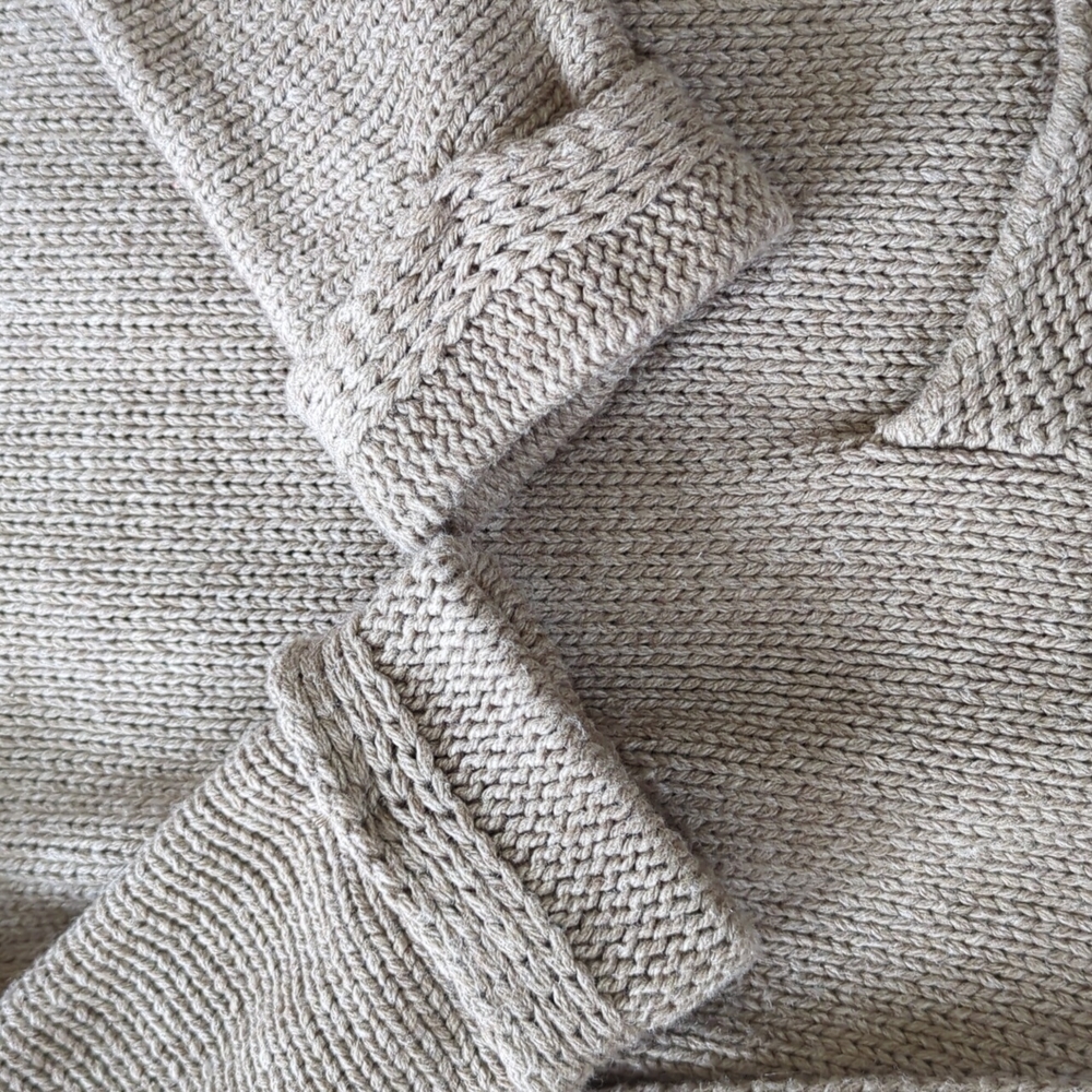 J. CREW I Oversized Tan Cotton & Wool Blend Open-Front Long Cardigan Sweater, XS - Picture 7 of 13